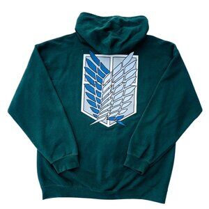Attack on Titan Season 3 Zip Front Jacket Hoodie Mens Sz XL Hip Hop Japan Anime